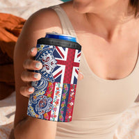 Hawaiian Manta Ray and Turtle Tribal Tattoo 4 in 1 Can Cooler Tumbler With Hawaii Flag and Flowers