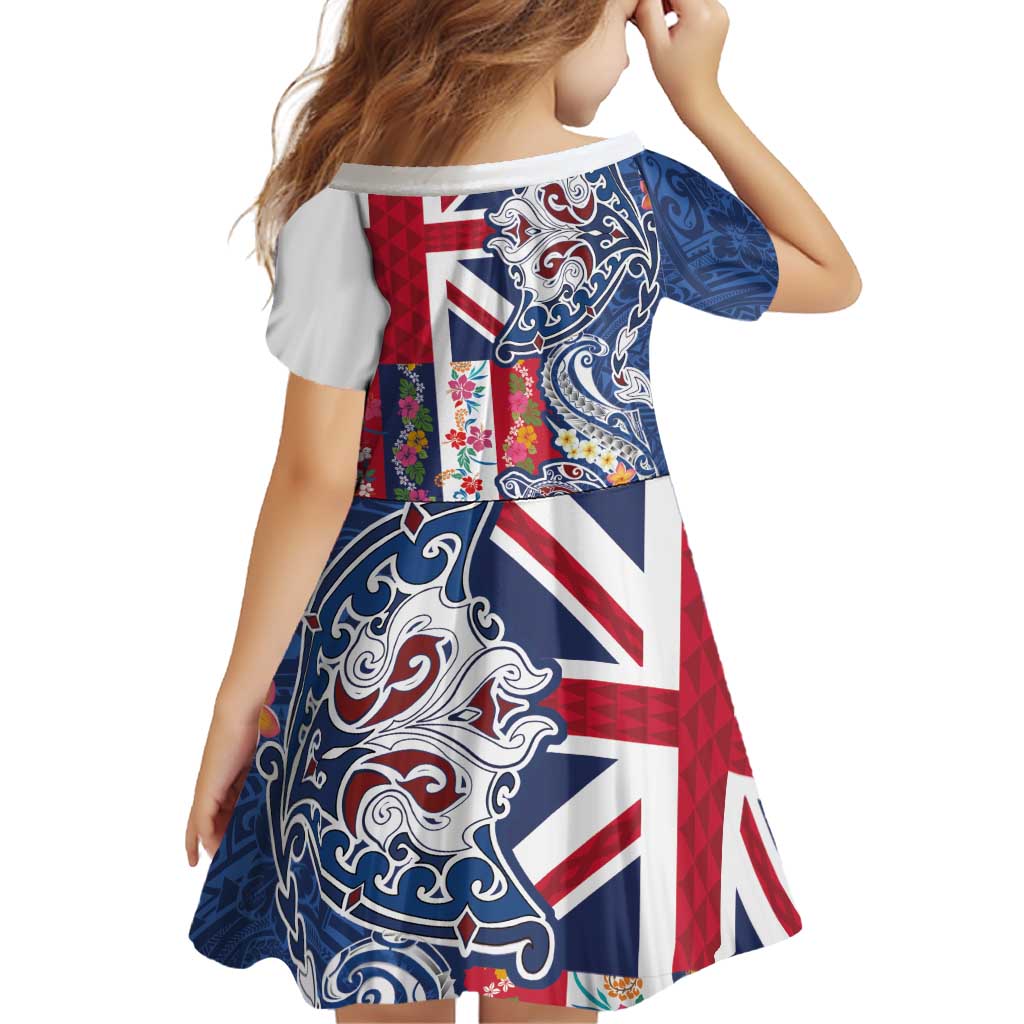 Hawaiian Manta Ray and Turtle Tribal Tattoo Family Matching Tank Maxi Dress and Hawaiian Shirt With Hawaii Flag and Flowers