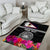 Personalized American Samoa Flag Day Area Rug Tanoa and Fue mix Hibiscus Flower Polynesian Pattern