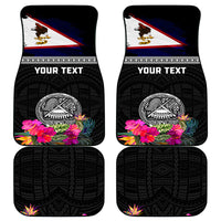 Personalized American Samoa Flag Day Car Mats Tanoa and Fue mix Hibiscus Flower Polynesian Pattern