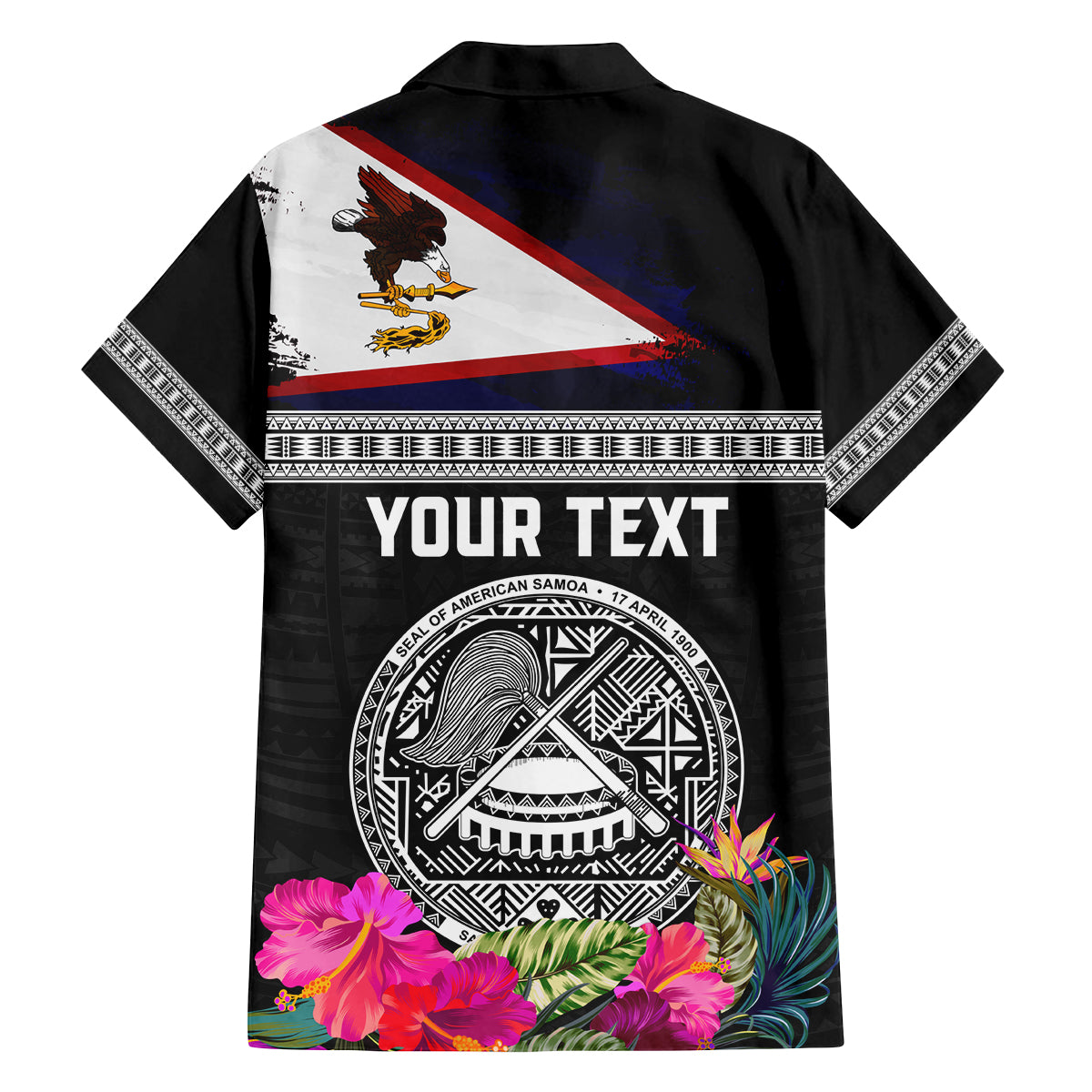 Personalized American Samoa Flag Day Family Matching Tank Maxi Dress and Hawaiian Shirt Tanoa and Fue mix Hibiscus Flower Polynesian Pattern