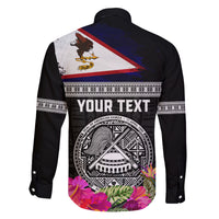 Personalized American Samoa Flag Day Family Matching Tank Maxi Dress and Hawaiian Shirt Tanoa and Fue mix Hibiscus Flower Polynesian Pattern