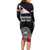 Personalized American Samoa Flag Day Long Sleeve Bodycon Dress Tanoa and Fue mix Hibiscus Flower Polynesian Pattern