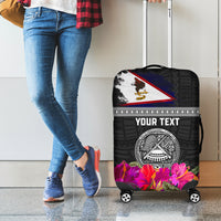 Personalized American Samoa Flag Day Luggage Cover Tanoa and Fue mix Hibiscus Flower Polynesian Pattern LT03 - Polynesian Pride