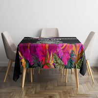 Personalized American Samoa Flag Day Tablecloth Tanoa and Fue mix Hibiscus Flower Polynesian Pattern