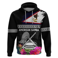 Personalized American Samoa Flag Day Zip Hoodie Tanoa and Fue mix Hibiscus Flower Polynesian Pattern