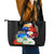 Philippines Independence Day Leather Tote Bag Philippines Eagle and Sampaguita Jasmine Yakan Tribal