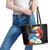 Philippines Independence Day Leather Tote Bag Philippines Eagle and Sampaguita Jasmine Yakan Tribal