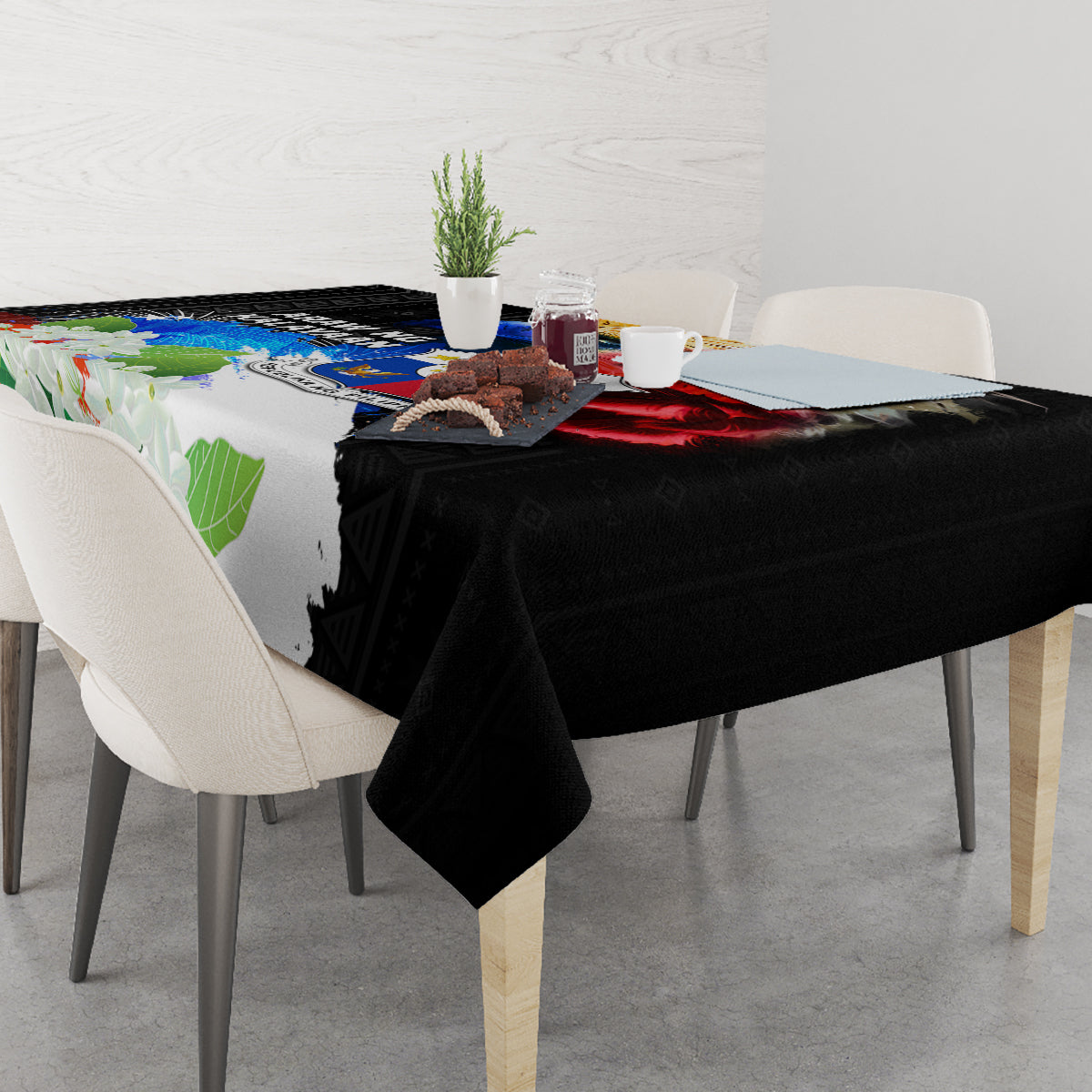 Philippines Independence Day Tablecloth Philippines Eagle and Sampaguita Jasmine Yakan Tribal