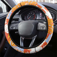 Hawaiian and Japanese Culture Together Steering Wheel Cover Palaka Japanese Art and Tropical Motif Tribal Patchwork