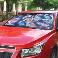 Hawaiian and Japanese Culture Together Auto Sun Shade Hawaiian Archipelago Shape Sea Animals LT03 - Polynesian Pride
