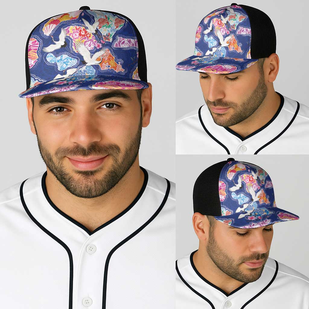 Hawaiian and Japanese Culture Together Baseball Net Cap Hawaiian Archipelago Shape Sea Animals LT03 - Polynesian Pride