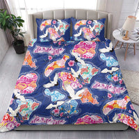 Hawaiian and Japanese Culture Together Bedding Set Hawaiian Archipelago Shape Sea Animals LT03 - Polynesian Pride