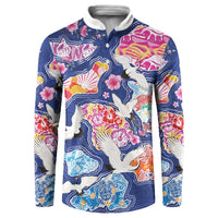 Hawaiian and Japanese Culture Together Button Sweatshirt Hawaiian Archipelago Shape Sea Animals LT03 Multicolor - Polynesian Pride