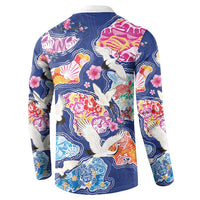 Hawaiian and Japanese Culture Together Button Sweatshirt Hawaiian Archipelago Shape Sea Animals LT03 - Polynesian Pride