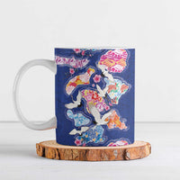 Hawaiian and Japanese Culture Together Ceramic Mug Hawaiian Archipelago Shape Sea Animals LT03 Multicolor - Polynesian Pride