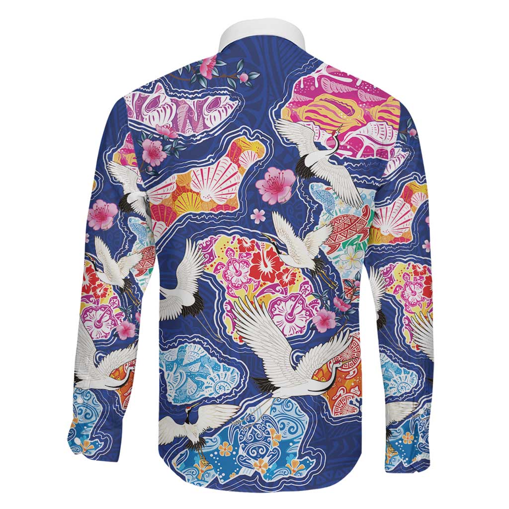 Hawaiian and Japanese Culture Together Family Matching Puletasi and Hawaiian Shirt Hawaiian Archipelago Shape Sea Animals LT03 - Polynesian Pride