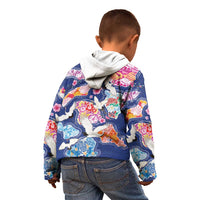 Hawaiian and Japanese Culture Together Kid Hoodie Hawaiian Archipelago Shape Sea Animals