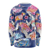 Hawaiian and Japanese Culture Together Long Sleeve Shirt Hawaiian Archipelago Shape Sea Animals