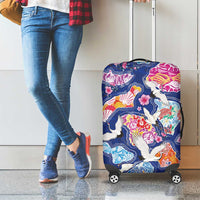 Hawaiian and Japanese Culture Together Luggage Cover Hawaiian Archipelago Shape Sea Animals