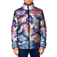 Hawaiian and Japanese Culture Together Padded Jacket Hawaiian Archipelago Shape Sea Animals LT03 Men Multicolor - Polynesian Pride