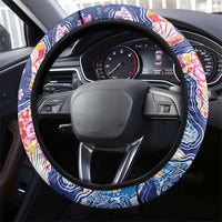 Hawaiian and Japanese Culture Together Steering Wheel Cover Hawaiian Archipelago Shape Sea Animals