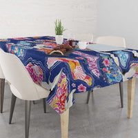 Hawaiian and Japanese Culture Together Tablecloth Hawaiian Archipelago Shape Sea Animals LT03 - Polynesian Pride