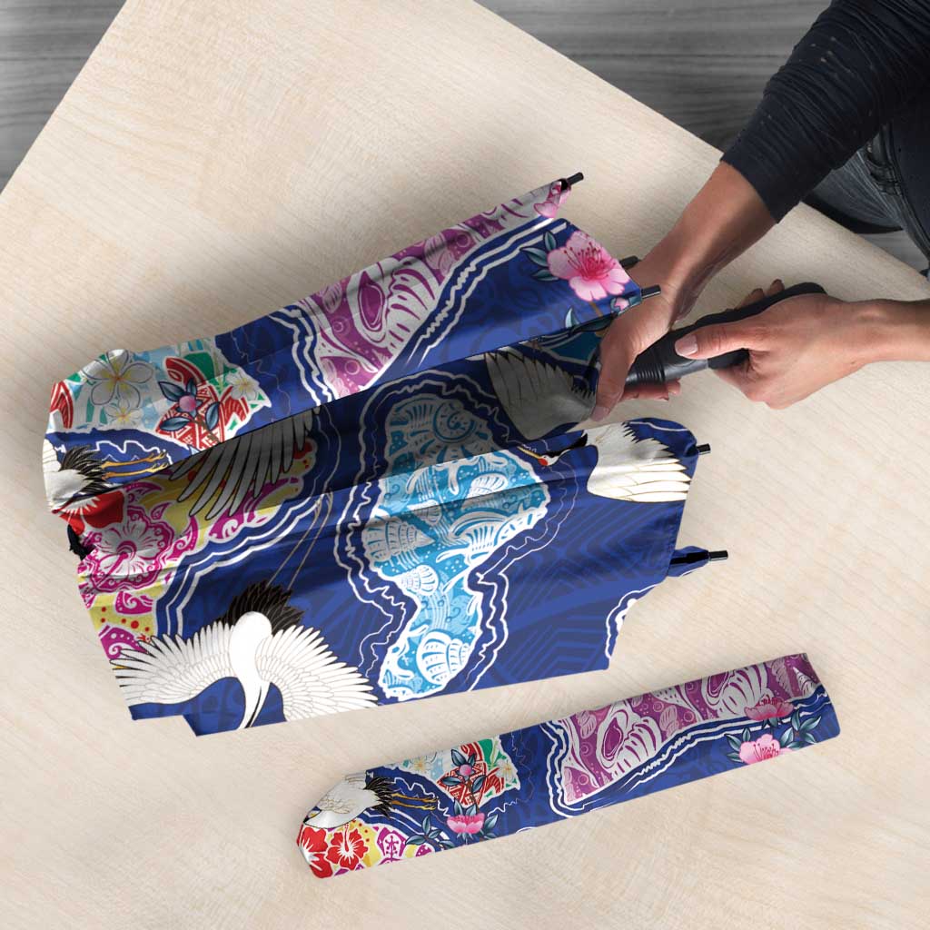 Hawaiian and Japanese Culture Together Umbrella Hawaiian Archipelago Shape Sea Animals