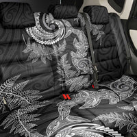 New Zealand Sea Animals with Maori Tribal Tattoo Back Car Seat Cover Shark Manta Ray with Silver Fern Black