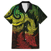 New Zealand Sea Animals with Maori Tribal Tattoo Family Matching Mermaid Dress and Hawaiian Shirt Shark Manta Ray with Silver Fern Reggae