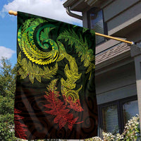 New Zealand Sea Animals with Maori Tribal Tattoo Garden Flag Shark Manta Ray with Silver Fern Reggae