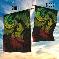 New Zealand Sea Animals with Maori Tribal Tattoo Garden Flag Shark Manta Ray with Silver Fern Reggae