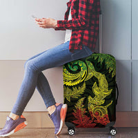 New Zealand Sea Animals with Maori Tribal Tattoo Luggage Cover Shark Manta Ray with Silver Fern Reggae