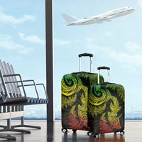 New Zealand Sea Animals with Maori Tribal Tattoo Luggage Cover Shark Manta Ray with Silver Fern Reggae