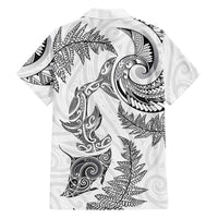 New Zealand Sea Animals with Maori Tribal Tattoo Family Matching Mermaid Dress and Hawaiian Shirt Shark Manta Ray with Silver Fern White