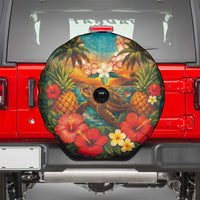 Hawaiian Turtles on Beach Spare Tire Cover with Pineapple Tropical Plant and Lei LT03 - Polynesian Pride