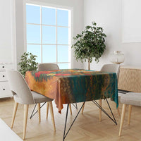Hawaiian Turtles on Beach Tablecloth with Pineapple Tropical Plant and Lei