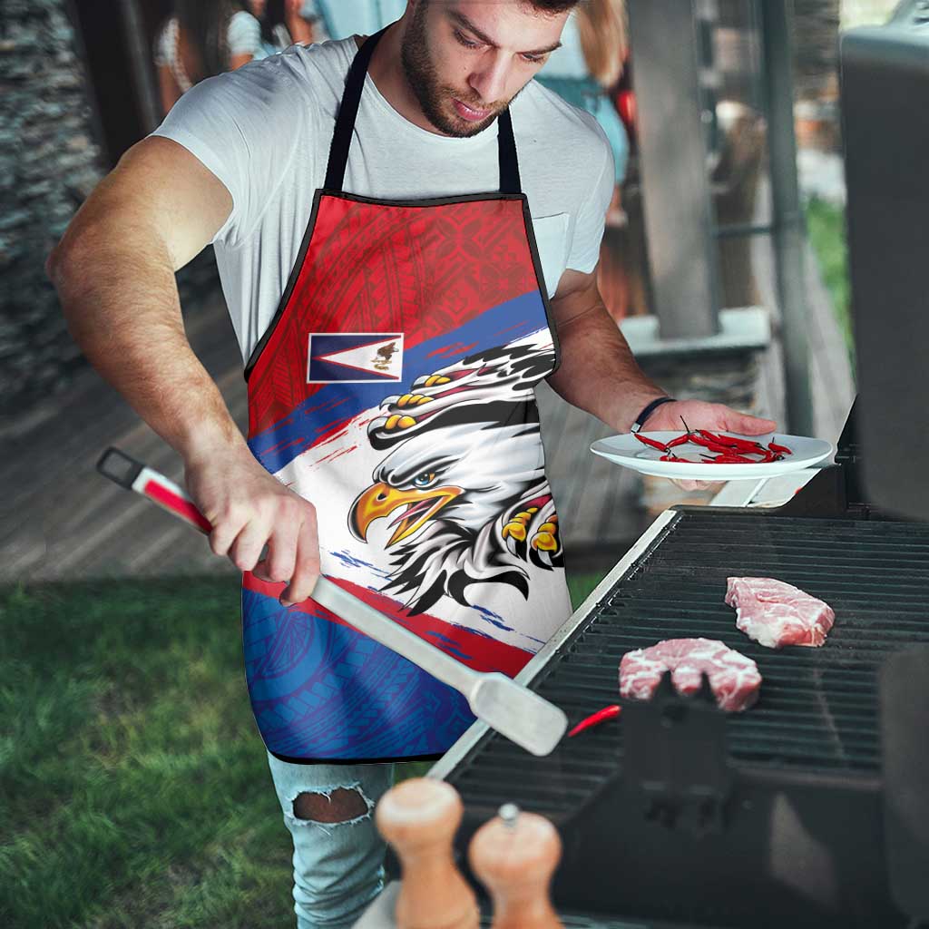 American Samoa Flag Day Apron Polynesian Art Geometric with Flag Brush Style LT03 - Polynesian Pride