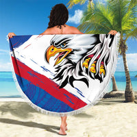 American Samoa Flag Day Beach Blanket Polynesian Art Geometric with Flag Brush Style