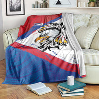 American Samoa Flag Day Blanket Polynesian Art Geometric with Flag Brush Style