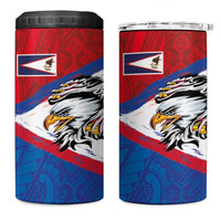 American Samoa Flag Day 4 in 1 Can Cooler Tumbler Polynesian Art Geometric with Flag Brush Style LT03 One Size: 16 oz Multicolor - Polynesian Pride