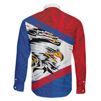 American Samoa Flag Day Family Matching Off Shoulder Short Dress and Hawaiian Shirt Polynesian Art Geometric with Flag Brush Style LT03 - Polynesian Pride