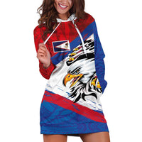 American Samoa Flag Day Hoodie Dress Polynesian Art Geometric with Flag Brush Style
