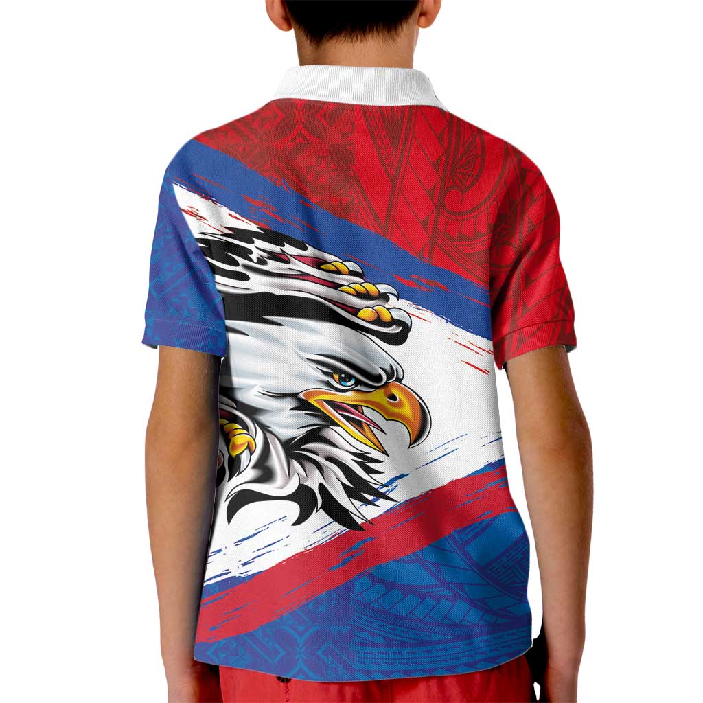 American Samoa Flag Day Kid Polo Shirt Polynesian Art Geometric with Flag Brush Style LT03 - Polynesian Pride