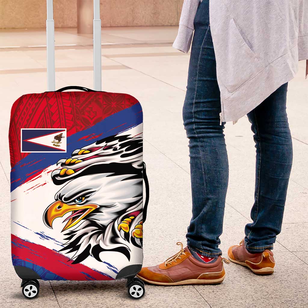 American Samoa Flag Day Luggage Cover Polynesian Art Geometric with Flag Brush Style LT03 Multicolor - Polynesian Pride
