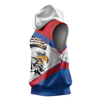 American Samoa Flag Day Sleeveless Hoodie Polynesian Art Geometric with Flag Brush Style