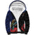 New Zealand Maori Hongi Culture Sherpa Hoodie Tui Bird Pohutukawa and Polynesian Pattern