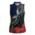 New Zealand Maori Hongi Culture Women Sleeveless Polo Shirt Tui Bird Pohutukawa and Polynesian Pattern