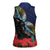 New Zealand Maori Hongi Culture Women Sleeveless Polo Shirt Tui Bird Pohutukawa and Polynesian Pattern
