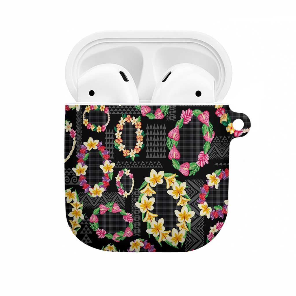 Hawaiian Kakau Tattoo Leis and Palaka Pattern AirPods Case Traditional Aloha Tribal Black Color LT03 Black - Polynesian Pride